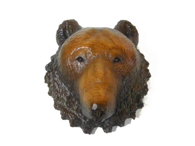 熊マスク特彫り16号 上山作 - 木彫りの熊 [トミヤ郷土民芸]