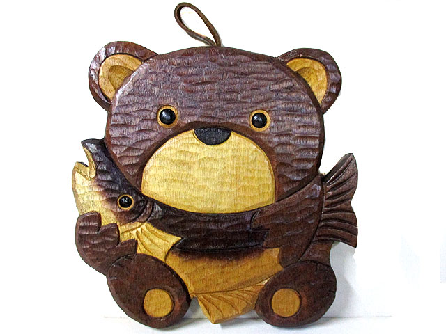 鮭抱え熊なべしき [トミヤ郷土民芸]