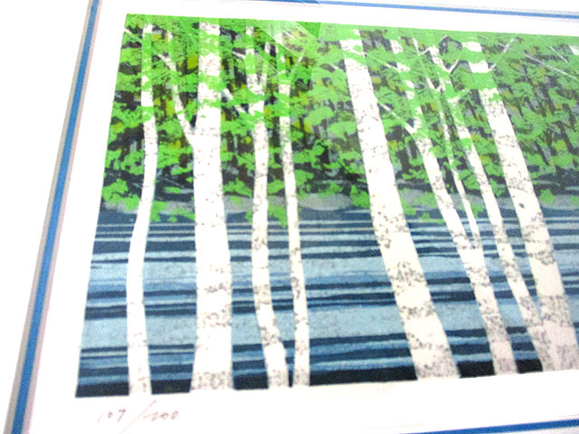 川岸の新緑A（白樺）藤田不美夫 画 [トミヤ郷土民芸]