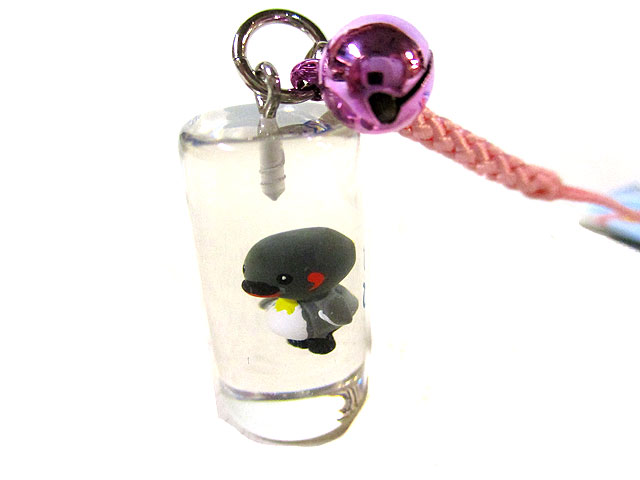 旭山円筒ペンギンストラップ値付けピンク新 - 旭山動物園グッズ/旭山